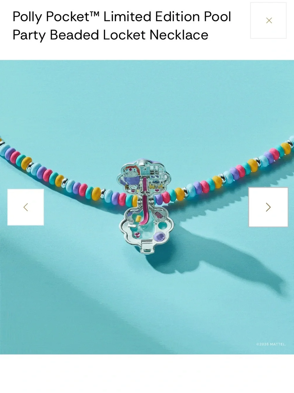 Alex and Ani Polly Pocket Pool Party Beaded Locket Necklace - Purple NWT